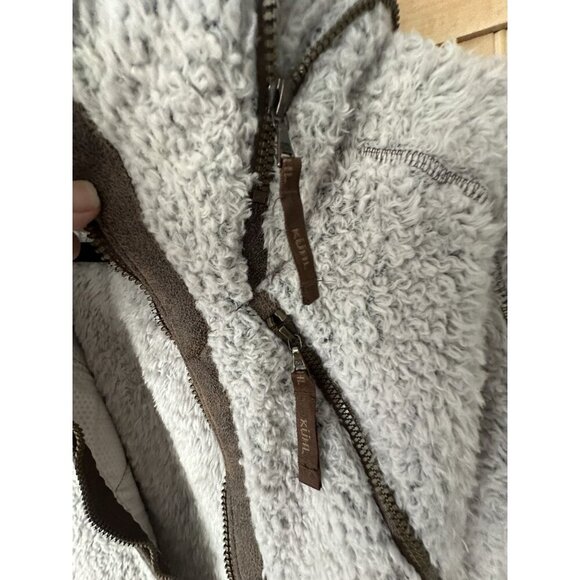 Kuhl Jacket Women Small Flight Sherpa Fleece Beige Fleece Hooded Full Zip - Picture 5 of 12